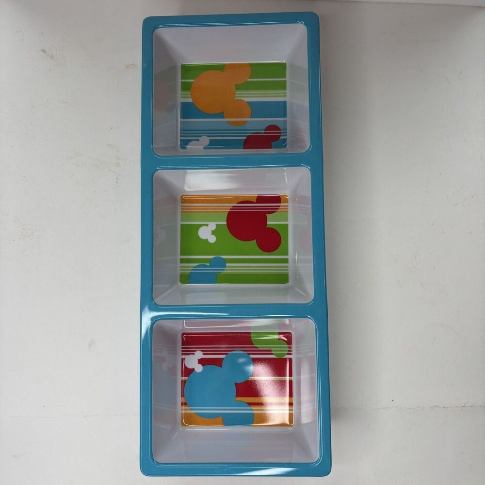 Disney Mickey Mouse Snack Serving Tray Divided Sections Multicolor Rectangle - Picture 2 of 16